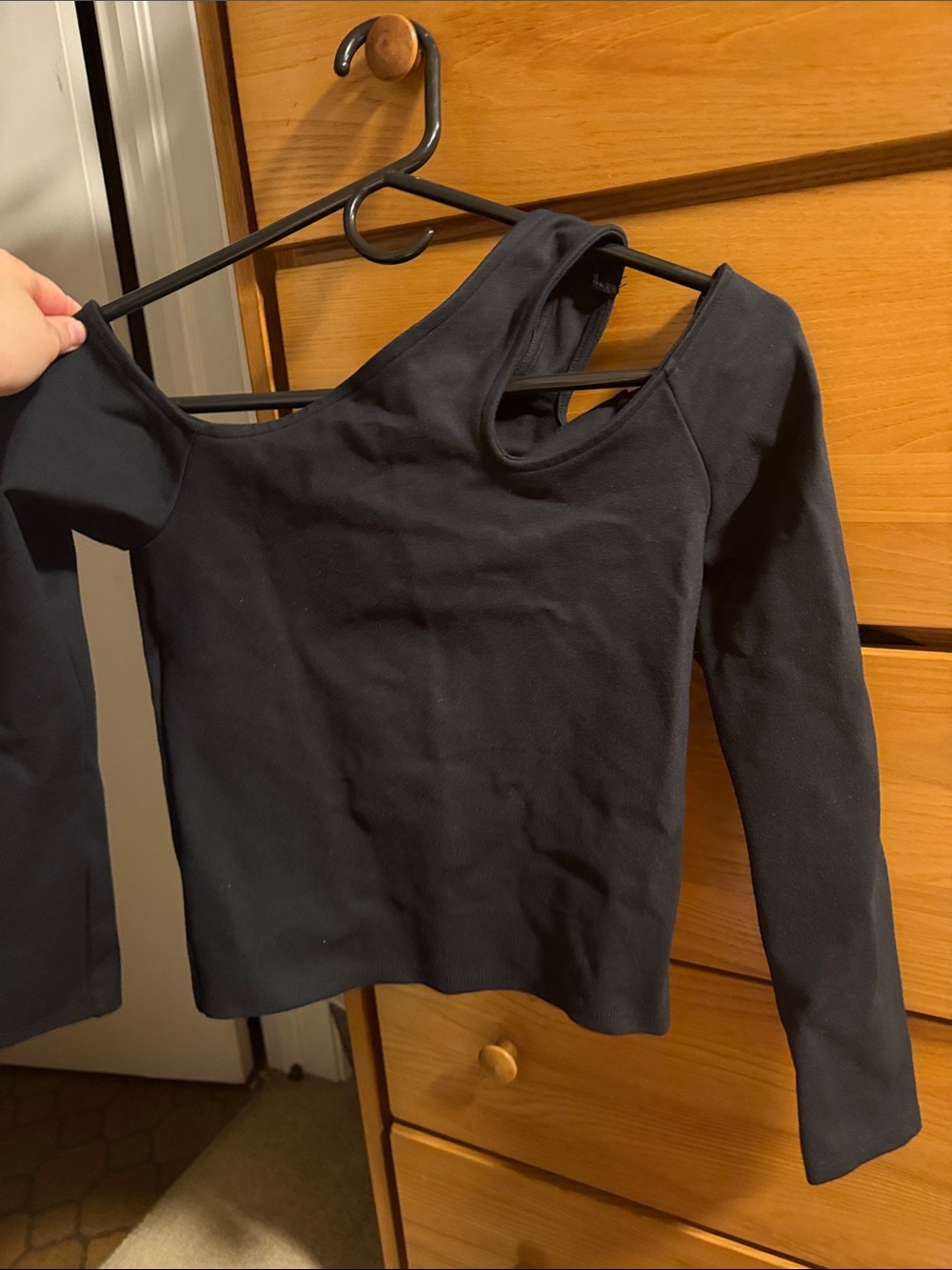 Abercrombie Black Long-Sleeve Cutout Top